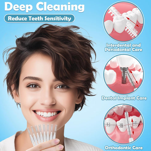 120 Pieces Braces Dental Brush Flosser for Cleaner Interdental Brushes Between Teeth with Soft Bristles 360° Bendable Toothpick Dental Tooth Floss...